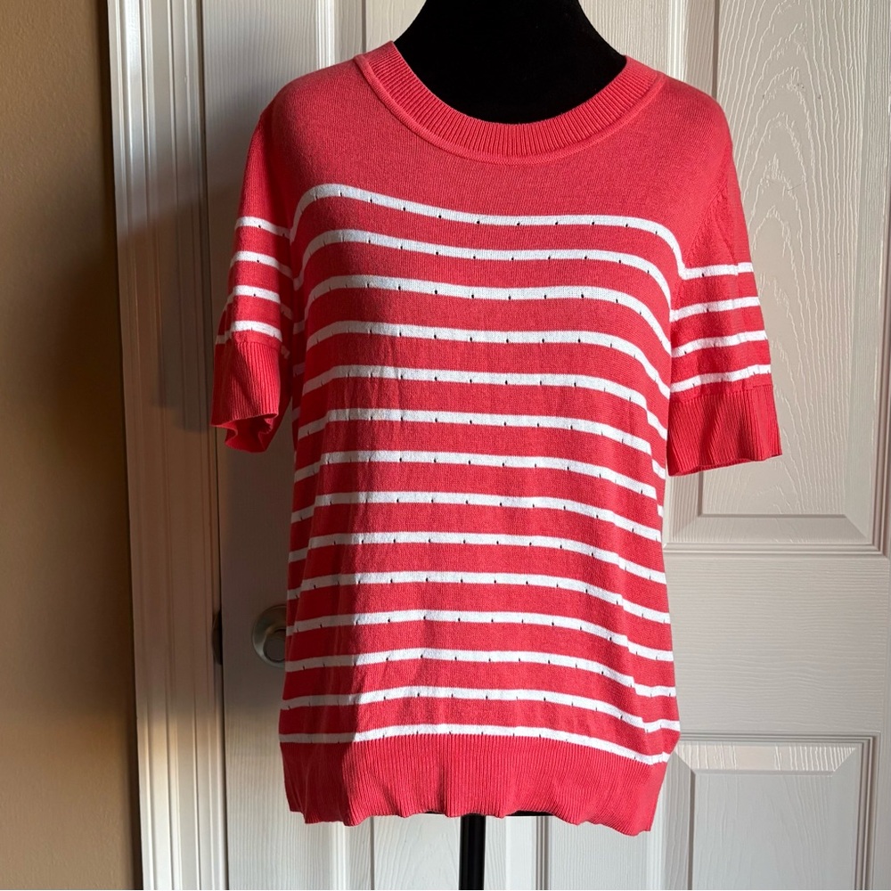 MICHAEL KORS Orange Striped Sweater